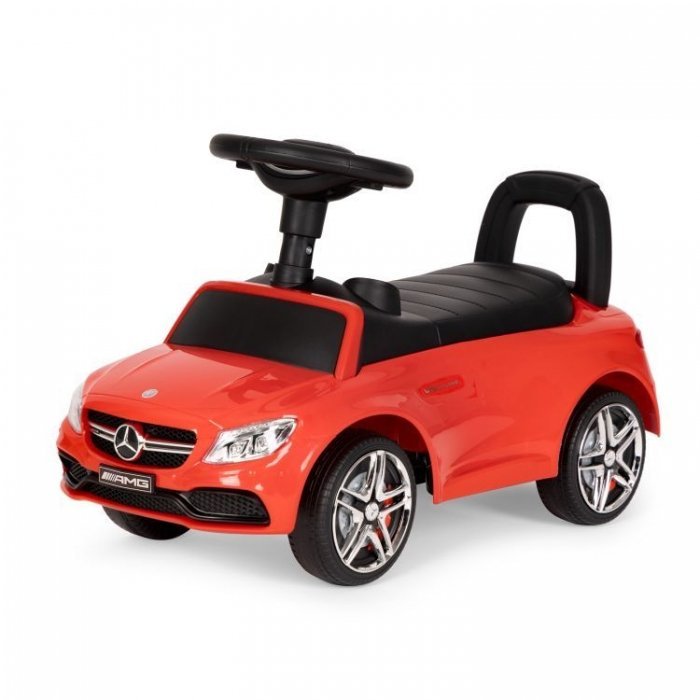 Masinuta pentru copii fara pedale Ecotoys Mercedes 638 rosu, compartiment de depozitare sub scaun, volan cu sunete, protectie antirasturnare – imaginea 8