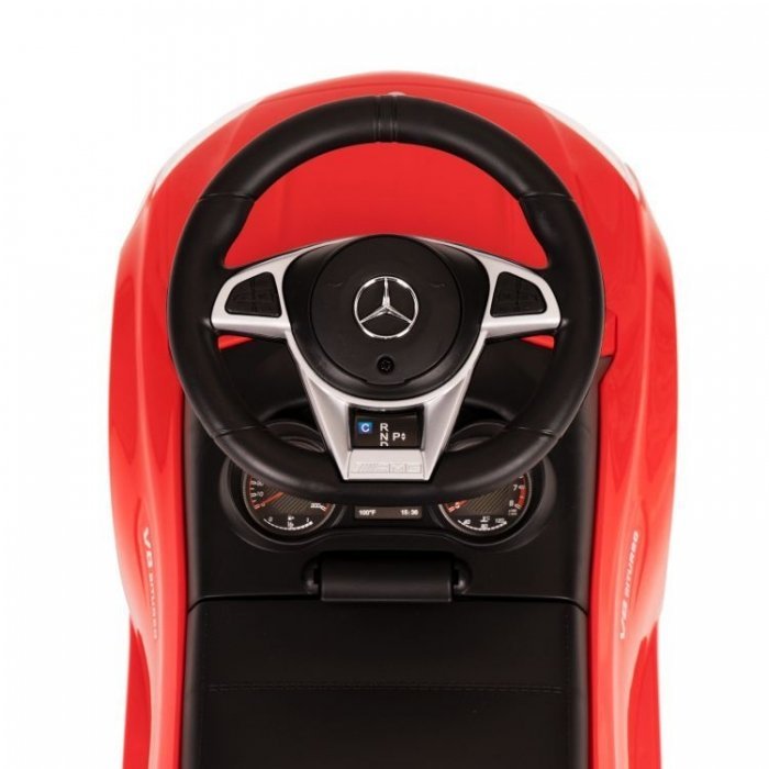 Masinuta pentru copii fara pedale Ecotoys Mercedes 638 rosu, compartiment de depozitare sub scaun, volan cu sunete, protectie antirasturnare – imaginea 4