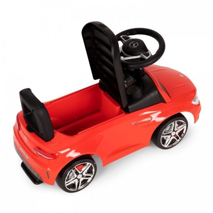 Masinuta pentru copii fara pedale Ecotoys Mercedes 638 rosu, compartiment de depozitare sub scaun, volan cu sunete, protectie antirasturnare – imaginea 6