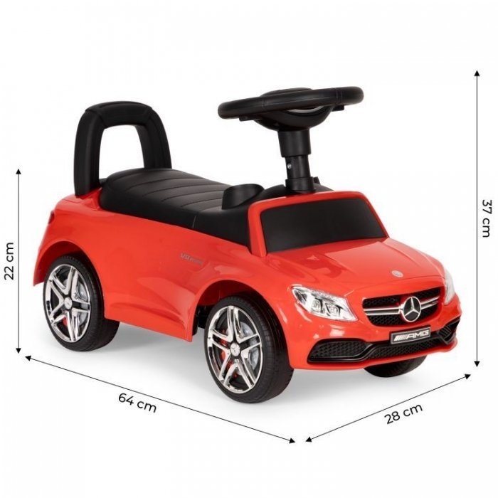 Masinuta pentru copii fara pedale Ecotoys Mercedes 638 rosu, compartiment de depozitare sub scaun, volan cu sunete, protectie antirasturnare – imaginea 7