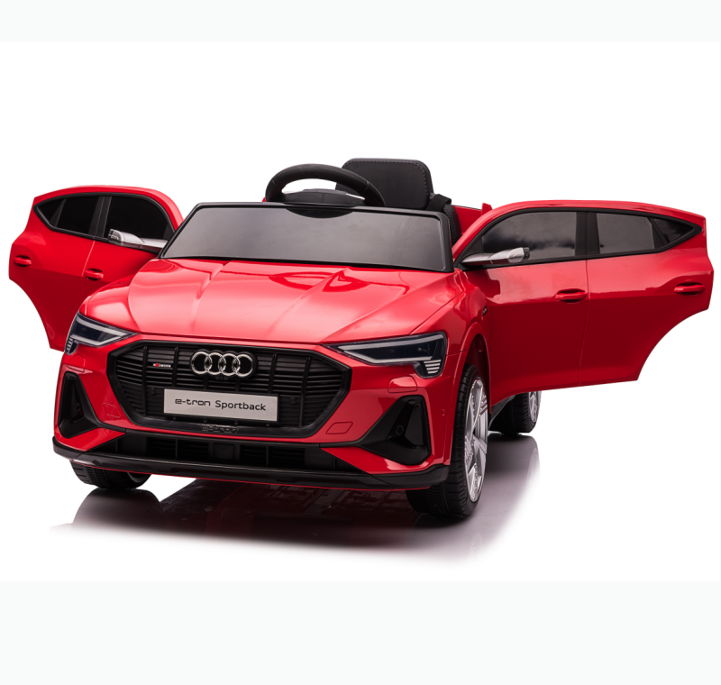 Masinuta electrica pentru copii Audi E-Tron SportBack Red cu licenta,roti eva,scaun piele,acumulator 12V,suspensii,sistem troller,usi cu deschidere,slow start,lumini LED,mp3usb,oglinzi retrovizoare,sarcina maxima 30 kg – imaginea 3