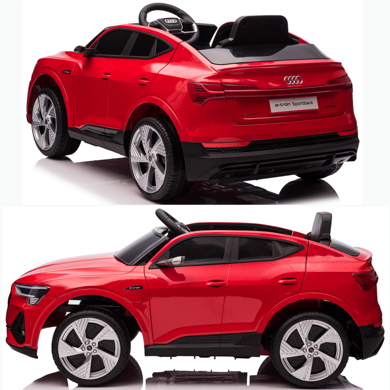 Masinuta electrica pentru copii Audi E-Tron SportBack Red cu licenta,roti eva,scaun piele,acumulator 12V,suspensii,sistem troller,usi cu deschidere,slow start,lumini LED,mp3usb,oglinzi retrovizoare,sarcina maxima 30 kg – imaginea 5