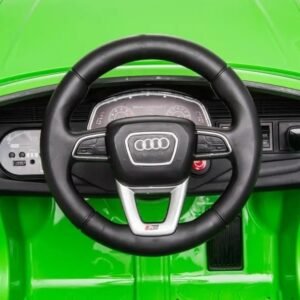 Masinuta electrica pentru copii Audi RS Q8 Green 70W cu echipare premium,acumulator 12V7Ah detasabil,scaun piele,roti din cauciuc eva,oglinzi retrovizoare,suspensii,lumini led,radio mp3 player,usb,sarcina maxima 25 kg