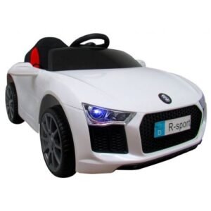 Masinuta electrica pentru copii R-Sport 60W cu telecomanda si scaun din piele Cabrio B4 628 alba