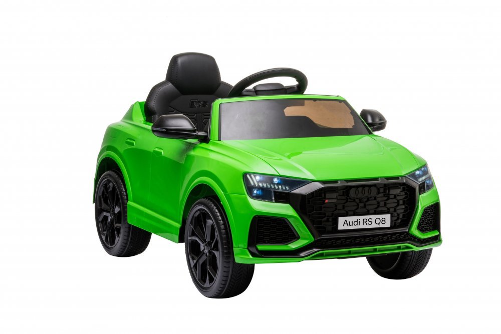 Masinuta electrica pentru copii Audi RS Q8 Green 70W cu echipare premium,acumulator 12V7Ah detasabil,scaun piele,roti din cauciuc eva,oglinzi retrovizoare,suspensii,lumini led,radio mp3 player,usb,sarcina maxima 25 kg – imaginea 4