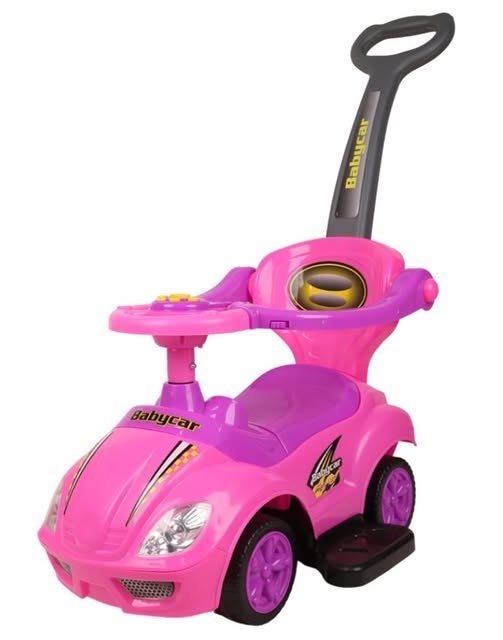 Masinuta pentru copii de impins R-Sport J9 Roz cu maner pentru ghidare de catre parinte, suport pentru picioare, melodii, recomandata copiilor cu varsta cuprinsa intre 1-3 ani – imaginea 4