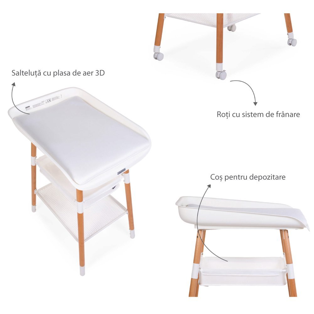 Masuta de infasat Childhome Evolux Natural Alb – imaginea 3