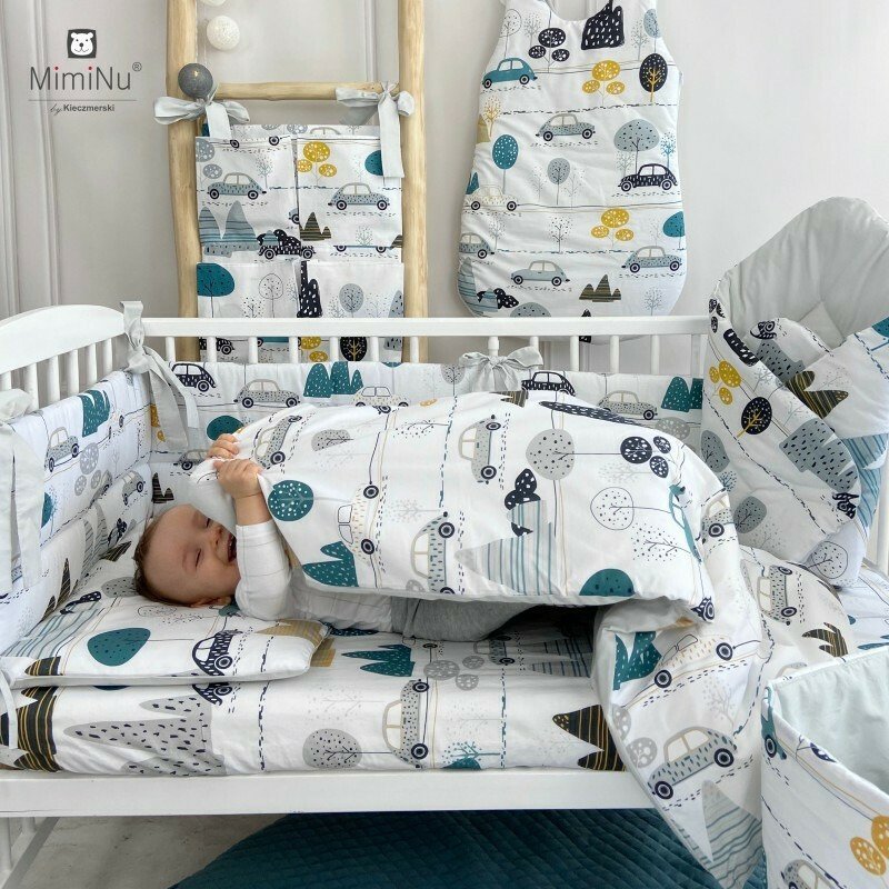 Paturica de infasat MimiNu multifunctionala standard 75×75 cm Childrens Journey Grey – imaginea 2