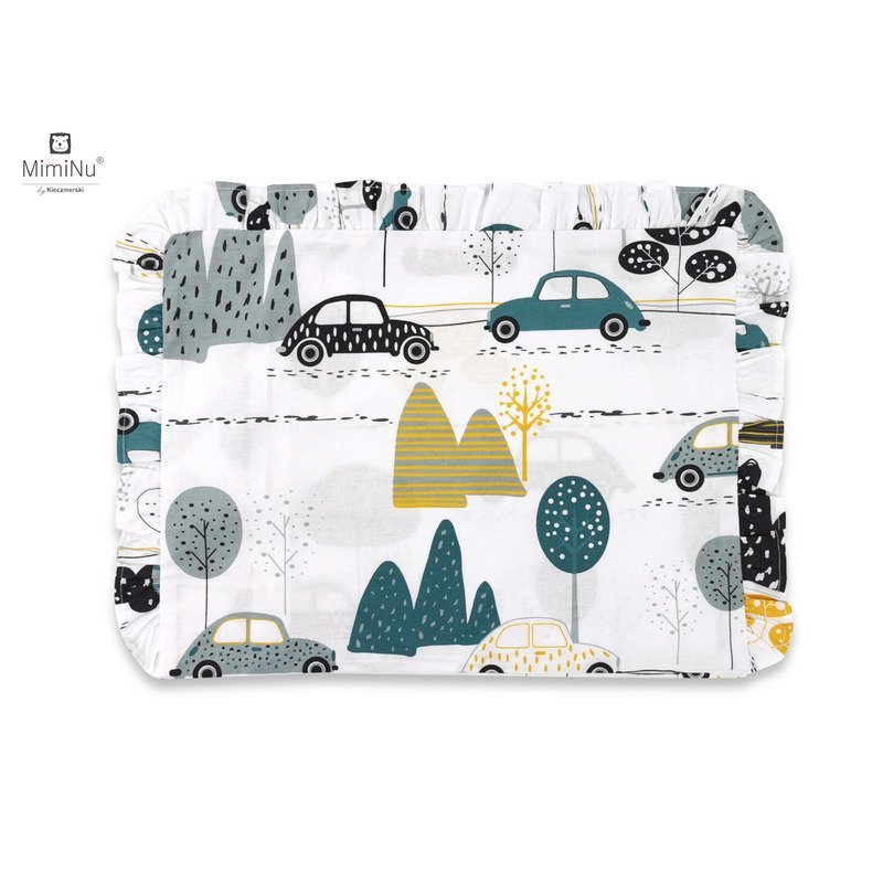 Perna clasica de dormit MimiNu cu volanas din bumbac Childrens Journey Grey – imaginea 2