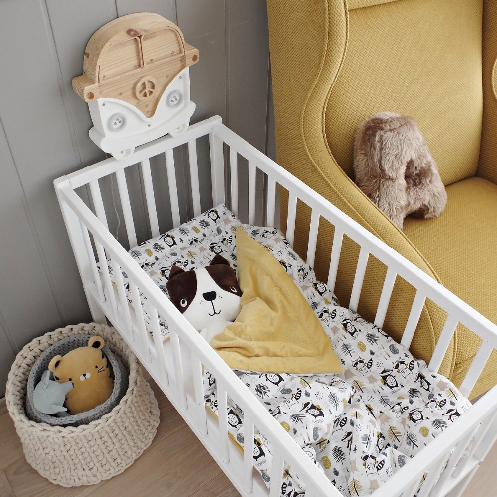 Patut mic co-sleeping din lemn Classic Alb 90 x 40 cm – imaginea 4