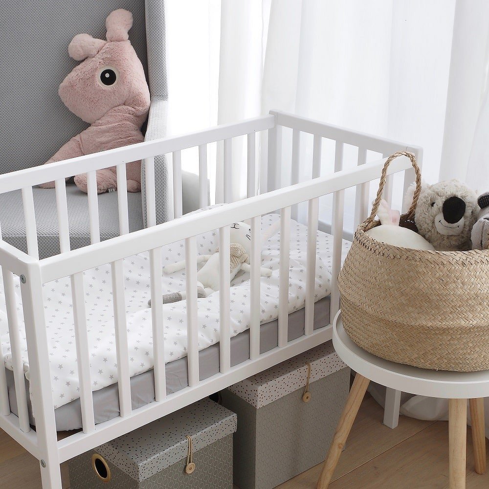 Patut mic co-sleeping din lemn Classic Alb 90 x 40 cm – imaginea 5