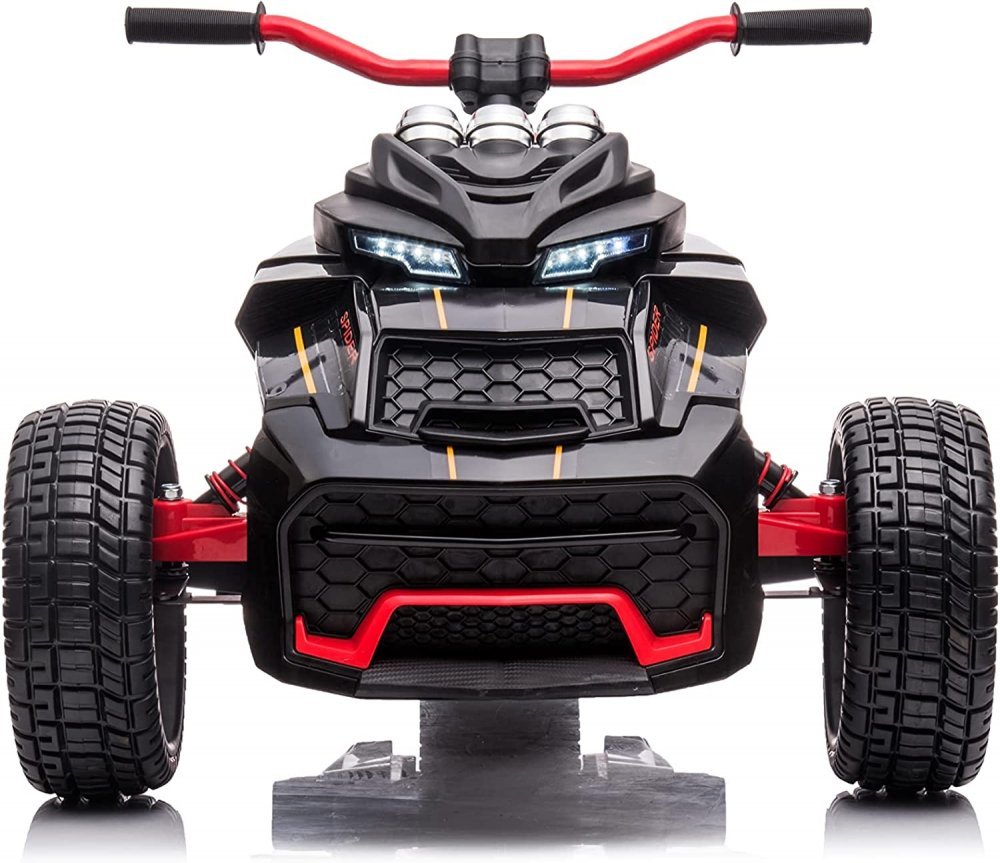 Motocicleta electrica pentru copii Nichiduta Spider Black 90W cu lumini, pornire la buton, sunete, lumini si mufa Usb – imaginea 3