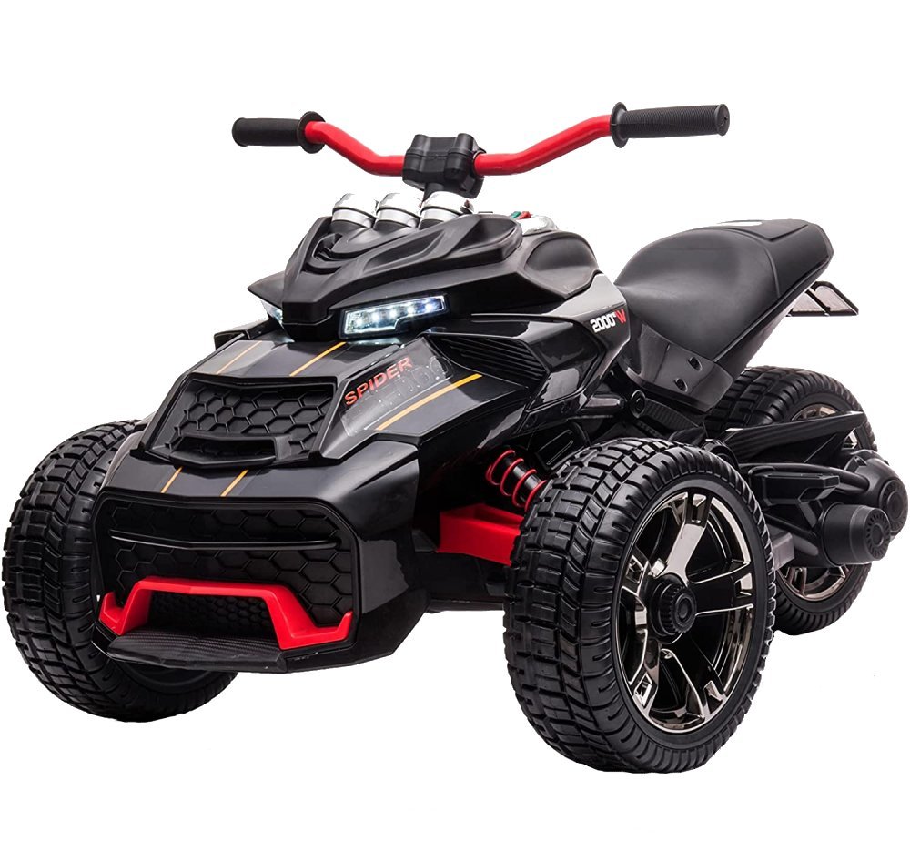 Motocicleta electrica pentru copii Nichiduta Spider Black 90W cu lumini, pornire la buton, sunete, lumini si mufa Usb – imaginea 8