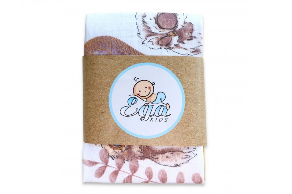 Set 5 batistute din bumbac pentru copii 38×38 cm Owl – imaginea 2