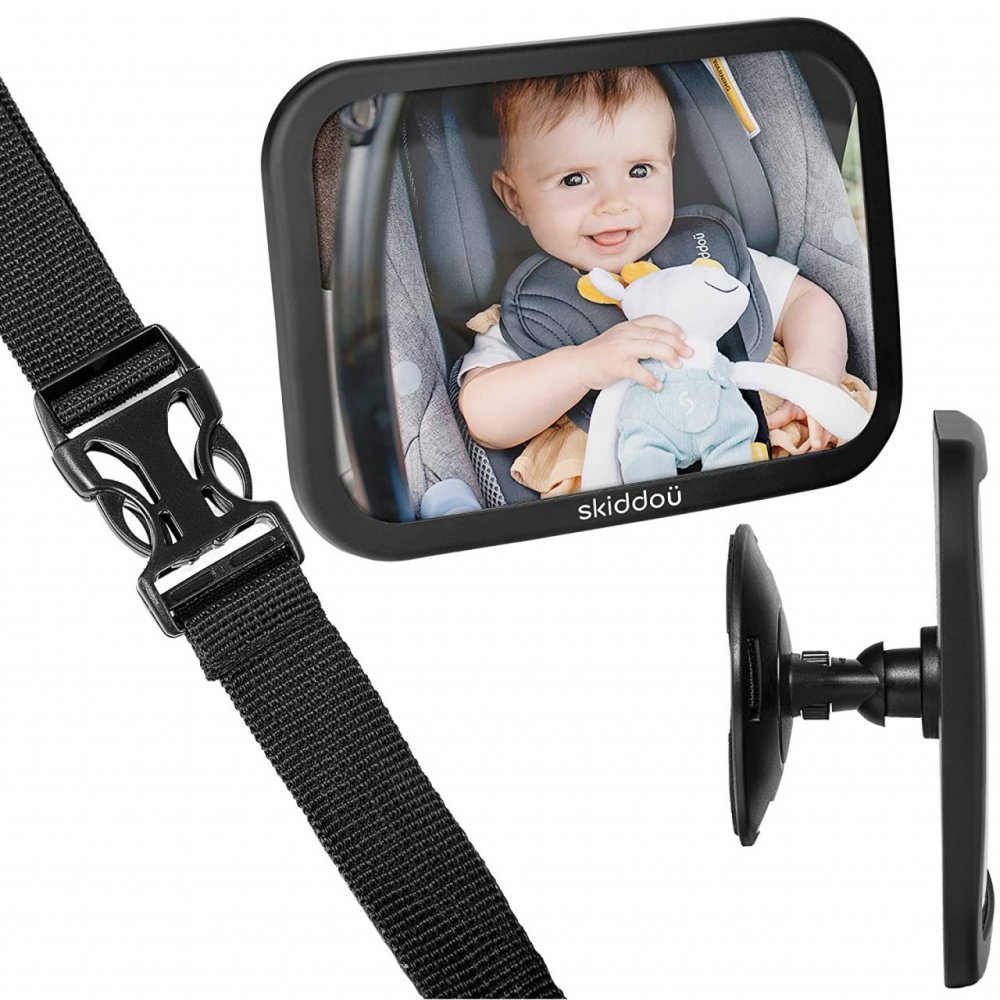 Oglinda auto retrovizoare Skiddou pentru supraveghere copii Basp reglare 360 grade 26×19 cm – imaginea 7