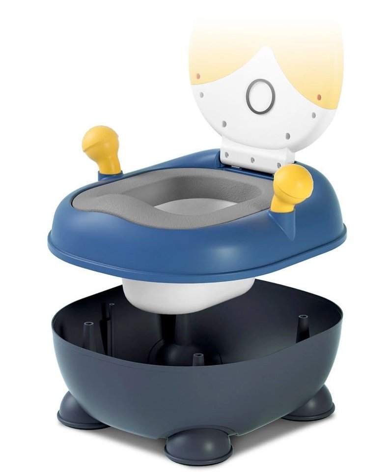 Olita pentru copii Little Mom Rabbit Yellow, cu adaptor moale din PU, vas colector detasabil, capac rabatabil cu functie de spatar ergonomic, picioruse antiaderente, dimensiune 36 x 32.5 x 53 cm – imaginea 5