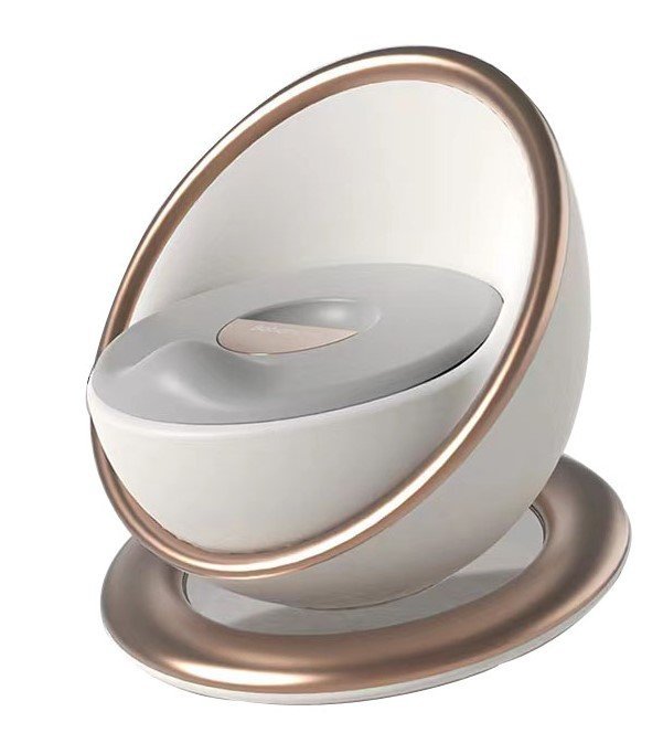 Olita pentru copii Little Mom Space Gold, design ergonomic, elegant si modern, cu adaptor moale din spuma PU, vas colector detasabil, baza anti-alunecare, dimensiune 33.5 x 33.5 x 31 cm – imaginea 8