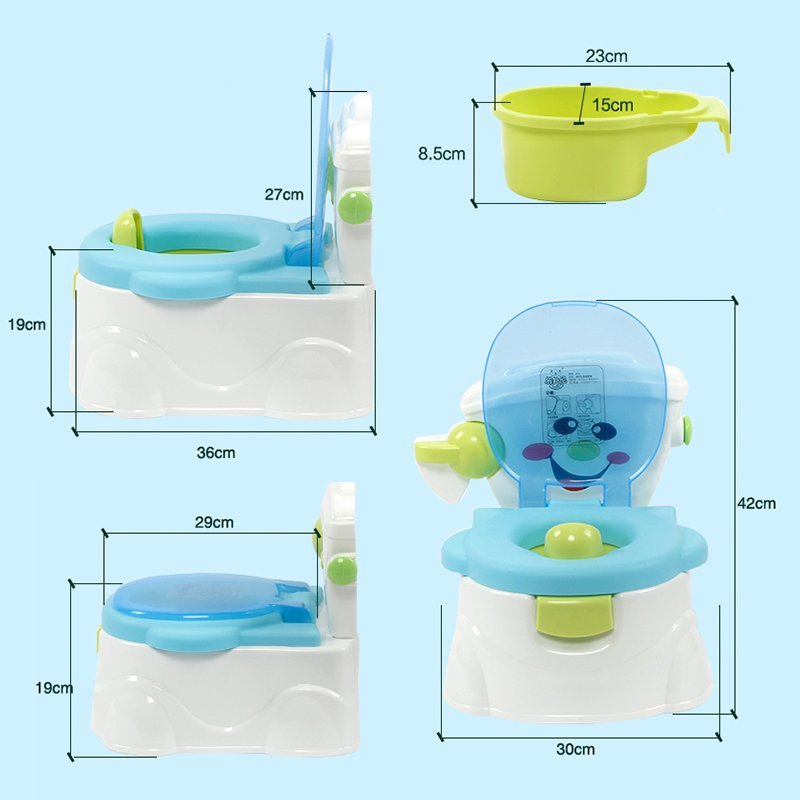 Olita pentru copii Little Mom Smiley Potty Pink, educationala 3 in 1, design realist, cu suport pentru hartia igienica, cu vas colector detasabil si buton de tras apa, dimensiune 42 x 30 x 36 cm – imaginea 3