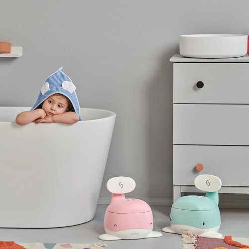 Olita pentru copii Pottili Skiddou balenuta cu capac Sky high Bleu – imaginea 4