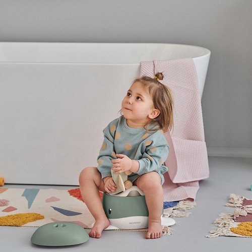 Olita pentru copii Pottili Skiddou balenuta cu capac Wild climber Verde – imaginea 5
