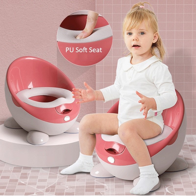 Olita pentru copii Little Mom First Class Pink, cu adaptor moale din spuma PU, spatar ergonomic, vas colector detasabil, picioruse antiderapante, dimensiune 32 x 34 x 30 cm – imaginea 4