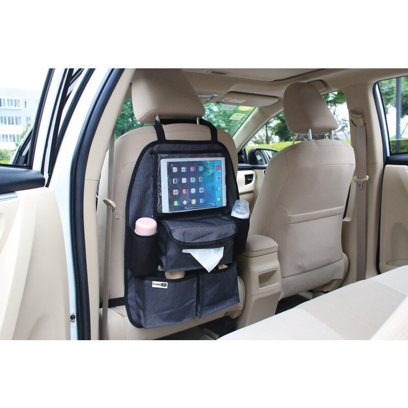 Organizator auto FreeON cu suport pentru tableta Deluxe cu multiple buzunare Black