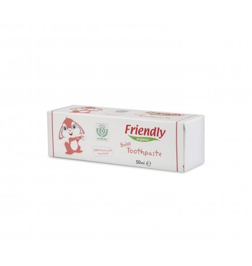 Pasta de dinti pentru copii cu aroma de zmeura 50 ml Friendly Organic – imaginea 2