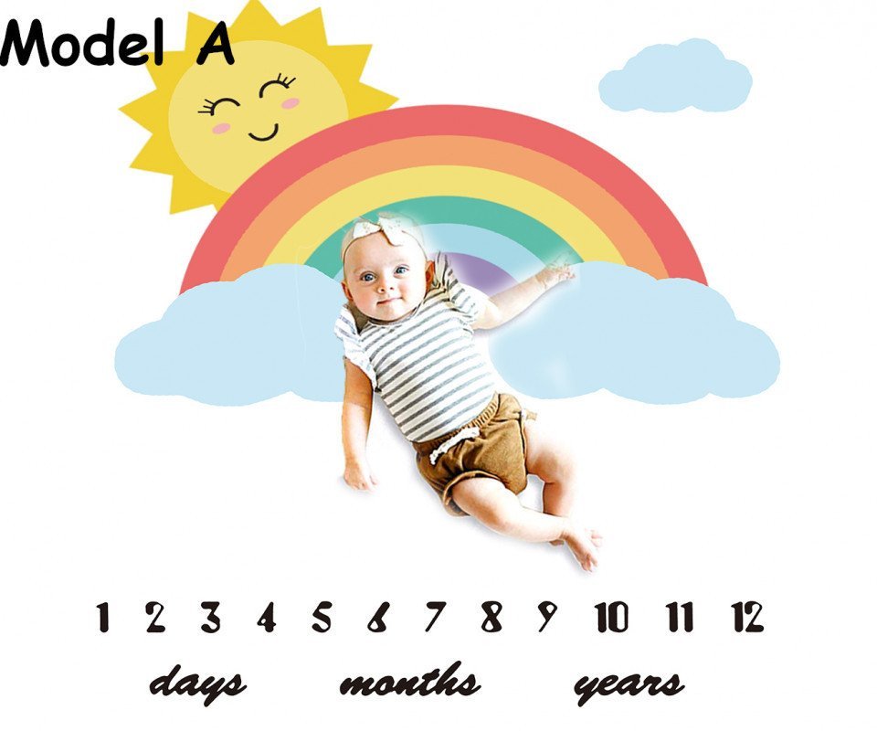 Paturica Milestone plusata pentru fotografii memorabile Curcubeu Model A – imaginea 2