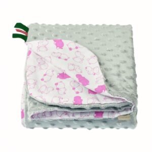 Paturica Minky pentru copii 75x75 cm Grey with Hippo