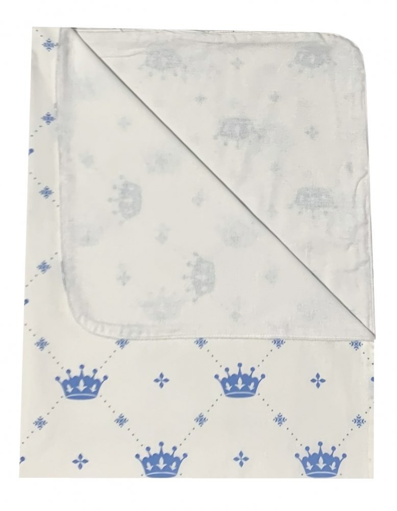 Paturica dubla de vara Junior DeLuxe 100×135 cm coronite albastre