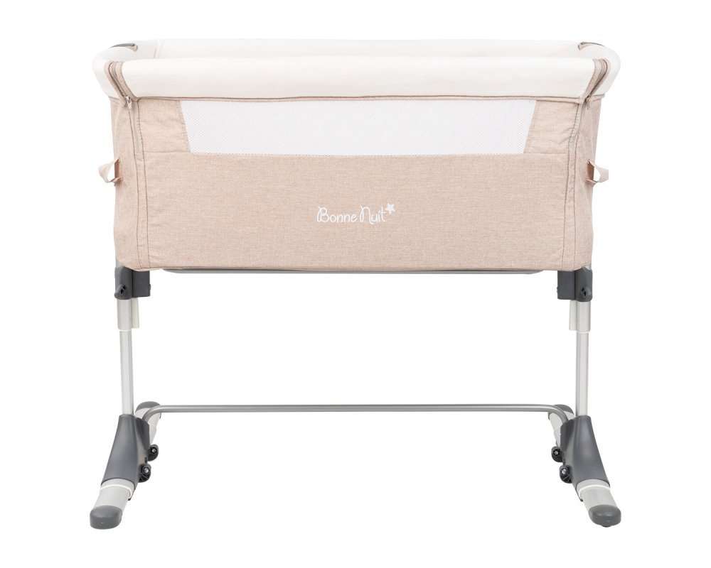 Patut Co-Sleeper pentru bebelusi KikkaBoo Bonne Nuit Beige Melange 2020 cu inaltime reglabila, pozitie anti-reflux, laterala culisanta, accesorii incluse – imaginea 6