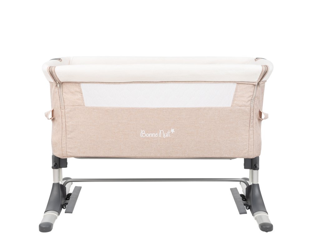 Patut Co-Sleeper pentru bebelusi KikkaBoo Bonne Nuit Beige Melange 2020 cu inaltime reglabila, pozitie anti-reflux, laterala culisanta, accesorii incluse – imaginea 7