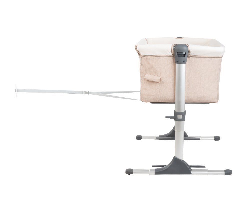 Patut Co-Sleeper pentru bebelusi KikkaBoo Bonne Nuit Beige Melange 2020 cu inaltime reglabila, pozitie anti-reflux, laterala culisanta, accesorii incluse – imaginea 8