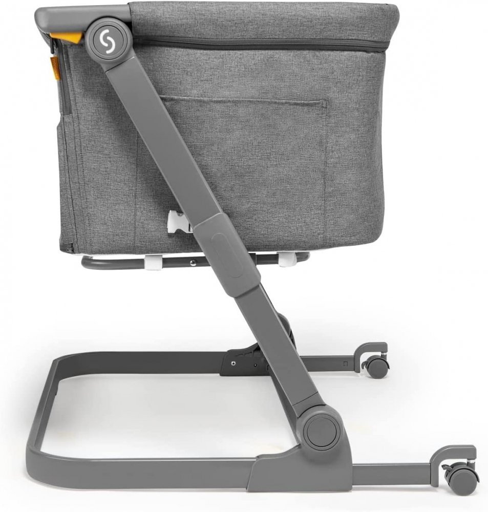 Patut 3 in 1 co-sleeping Natt Skiddou Evening Dream Gri inchis reglabil pe inaltime, laterala culisanta, husa detasabila – imaginea 4