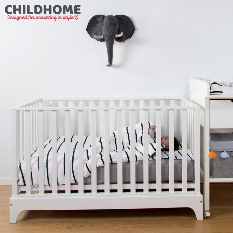Patut Childhome Ref 17 cu laterala detasabila 70×140 cm MDF alb – imaginea 5