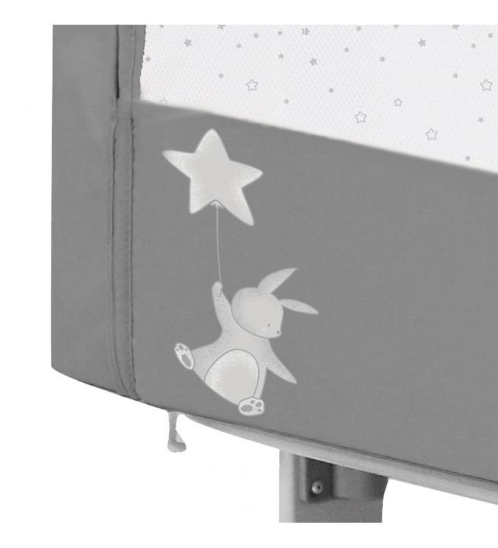 Patut Co Sleeper Asalvo Calm gri, reglabil 5 nivele de inaltime, picioare extensibile, material moale si usor de curatat, 80 x 65 x 84 – imaginea 6