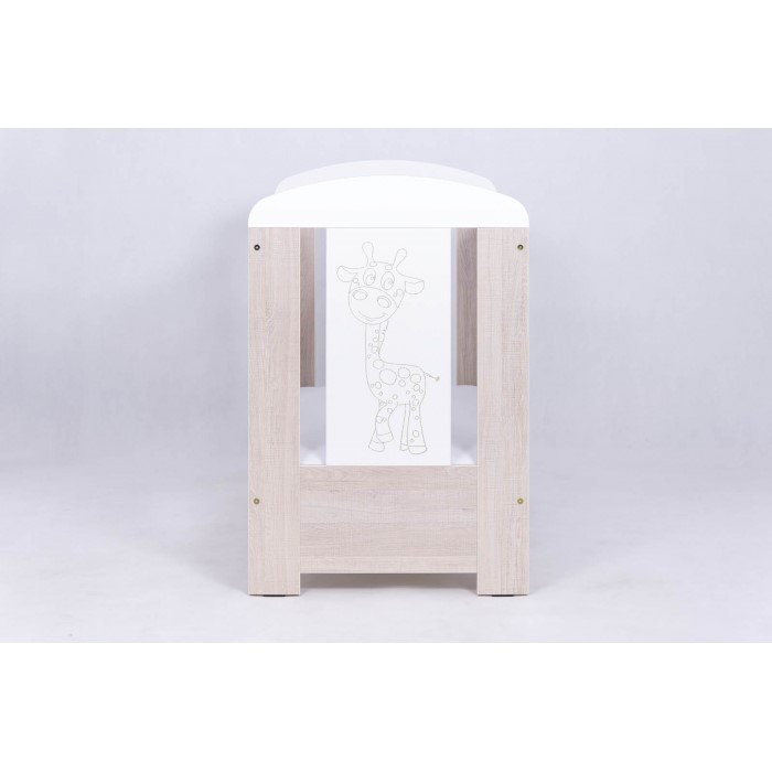 Patut pentru copii Drewex Giraffe Natur cu Alb + Saltea Cocos 8 Cm – imaginea 3
