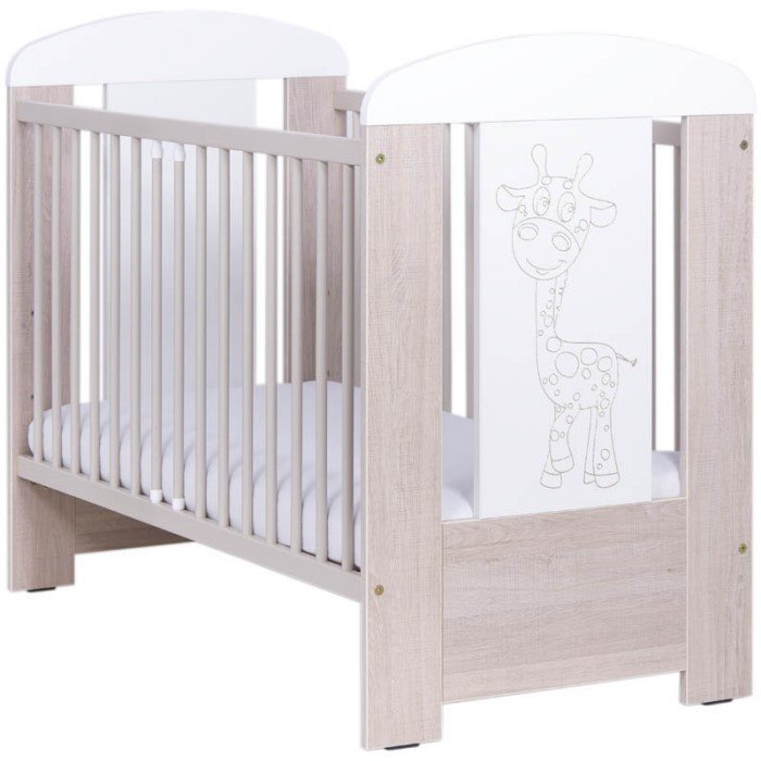 Patut pentru copii Drewex Giraffe Natur cu Alb + Saltea Cocos 8 Cm – imaginea 6