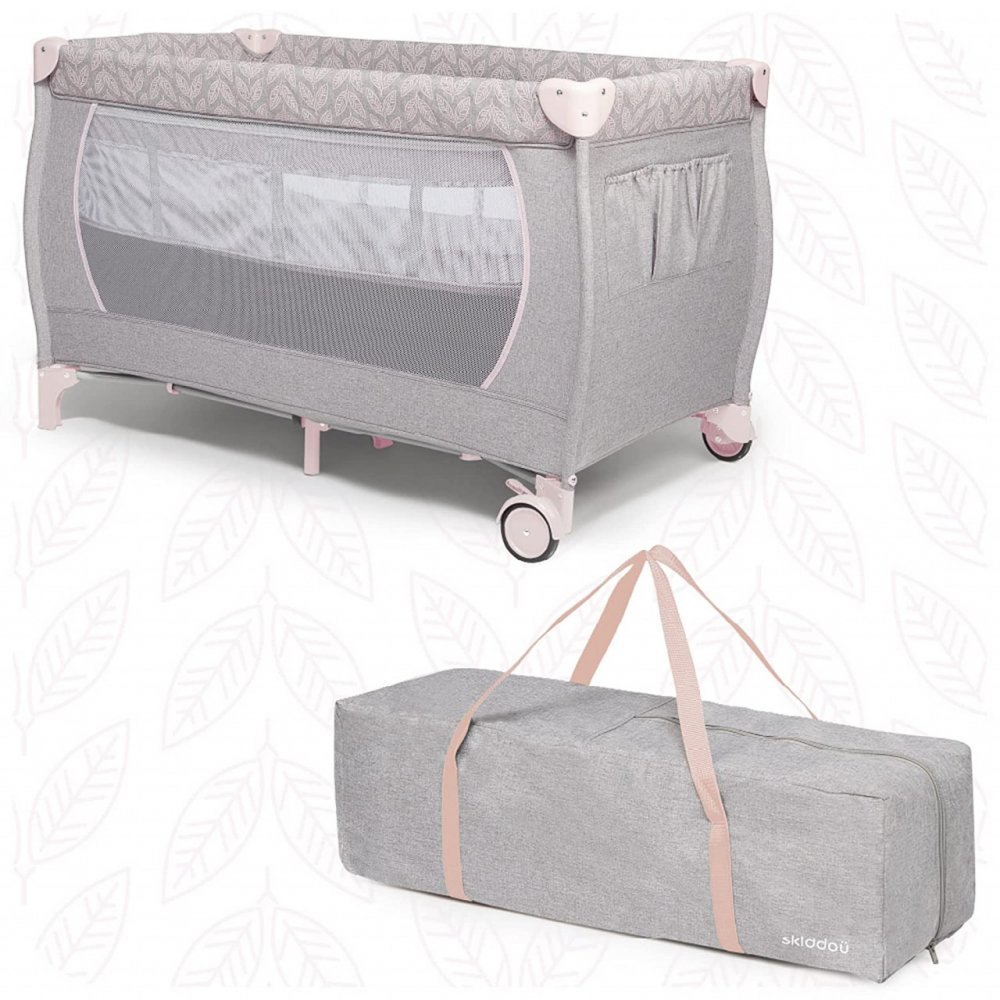 Patut de calatorie pliabil Skiddou Lunar Keep Pink reglabil pe inaltime, roti cu sistem de blocare si geanta transport – imaginea 8