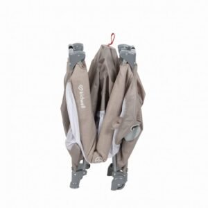 Patut pentru copii Kidwell Blissy 3 in 1 Beige pliabil, cu 2 nivele, usita cu fermoar, roti cu blocare, masuta de infasat si organizator