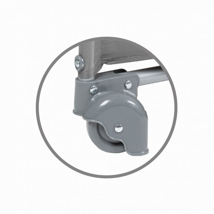 Patut pentru copii Kidwell Blissy 3 in 1 Gray pliabil, cu 2 nivele, usita cu fermoar, roti cu blocare, masuta de infasat si organizator – imaginea 7