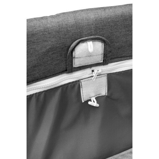 Patut pentru copii Caretero Basic Plus Graphite pliabil cu doua nivele, roti, fereastra cu fermoar, saltea pliabila si geanta transport incluse – imaginea 2