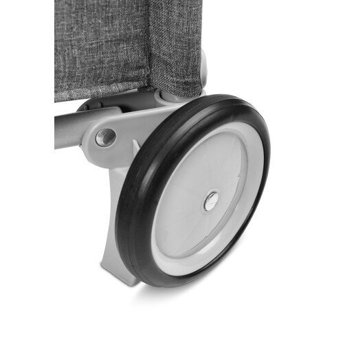 Patut pentru copii Caretero Basic Plus Graphite pliabil cu doua nivele, roti, fereastra cu fermoar, saltea pliabila si geanta transport incluse – imaginea 4