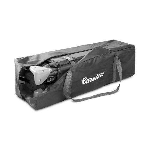 Patut pentru copii Caretero Basic Plus Graphite pliabil cu doua nivele, roti, fereastra cu fermoar, saltea pliabila si geanta transport incluse – imaginea 6