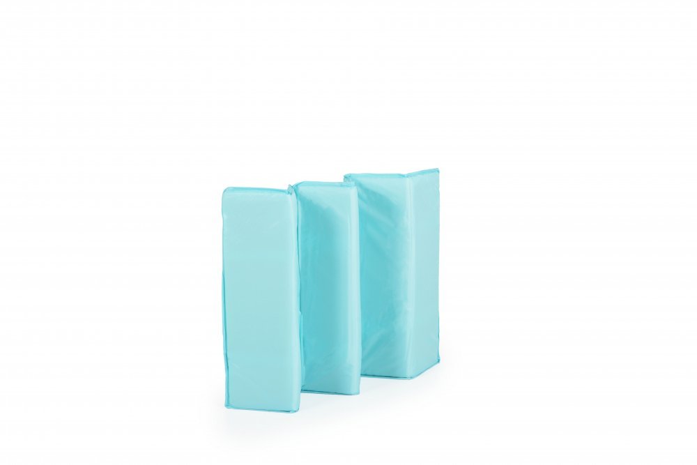 Patut pliabil de calatorie Moni Solo Mint cu un nivel,pliere compacta,saltea pliabila si geanta transport incluse,laterale cu plasa de ventilatie,usa de acces cu fermoar,ideal pentru calatorii sau vizite la bunici – imaginea 5