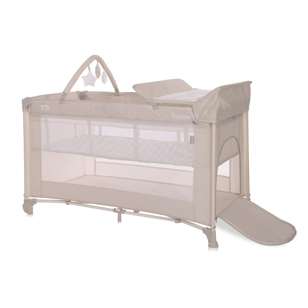 Patut Torino Plus Fog Striped Elements pliabil, cu 2 nivele, roti cu sistem de blocare, masuta de infasat, accesorii incluse – imaginea 2