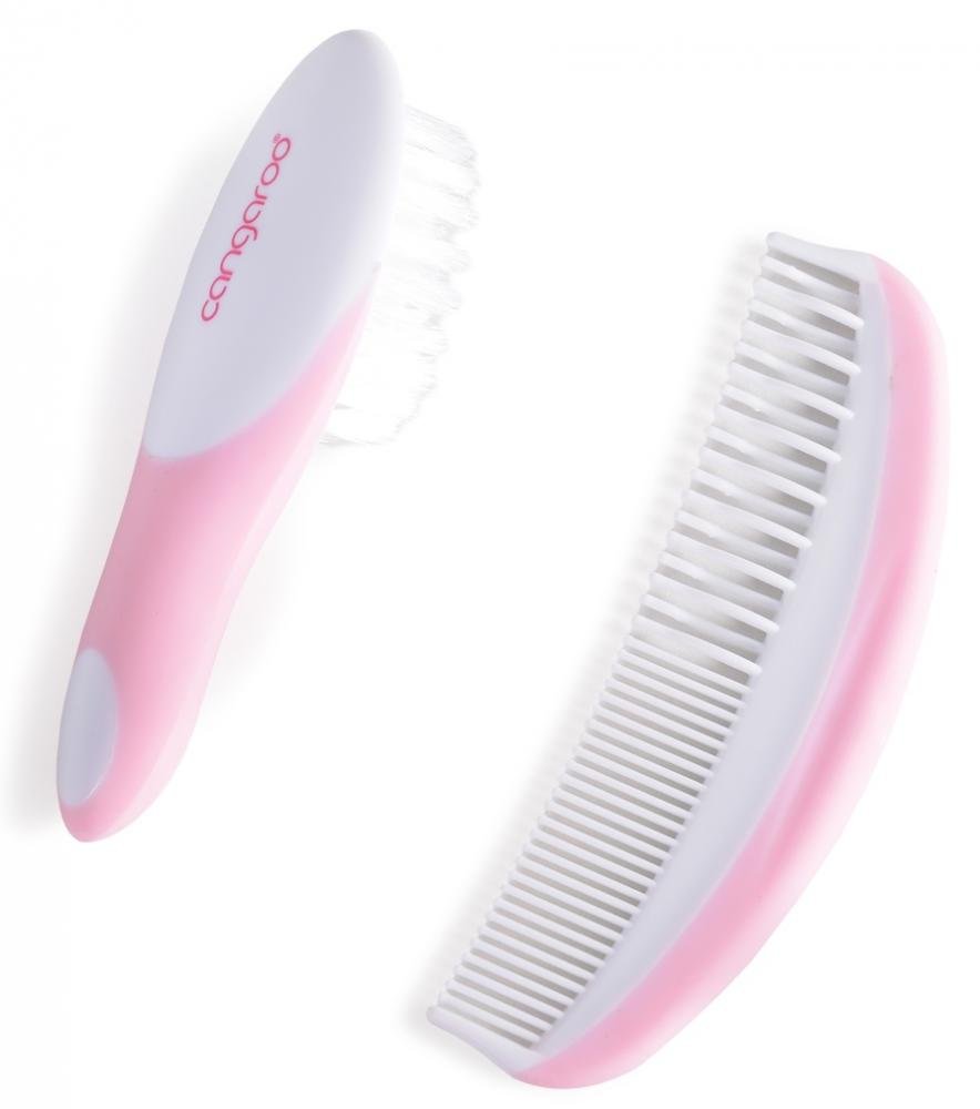 Perie si pieptan pentru bebelus Pink