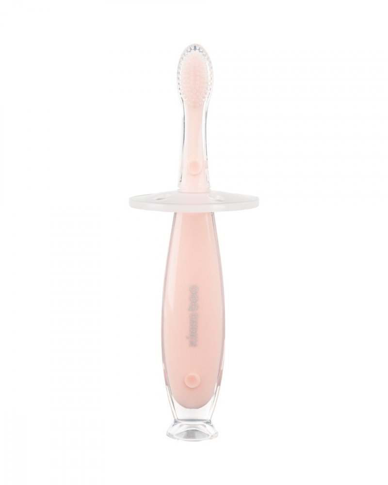 Periuta de dinti pentru bebelusi KikkaBoo Softy Pink din silicon,recomandata de la 6 luni, cu ventuza pentru fixare pe chiuveta,Fara BPA – imaginea 2