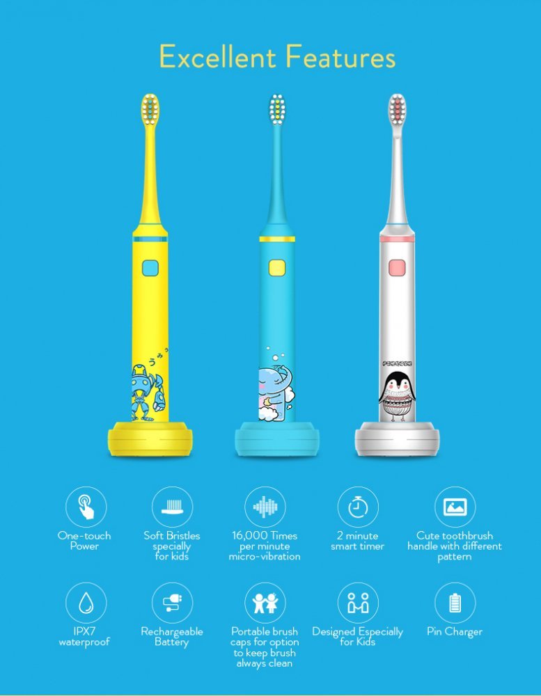 Periuta de dinti electrica SMART TabbyBoo Dr.Oly V16 blue – imaginea 6