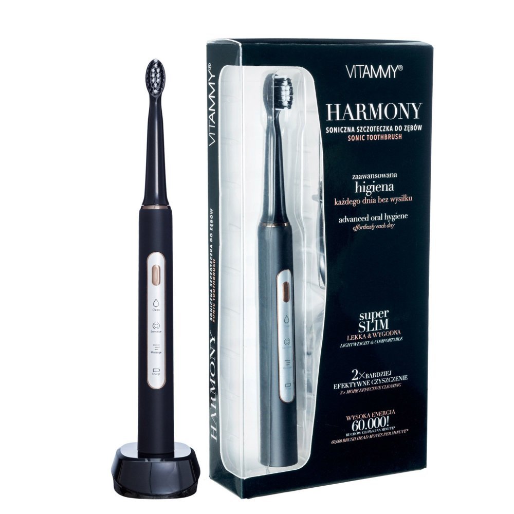 Periuta de dinti electrica Vitammy Harmony 60000 vibratiimin 3 moduri de periaj negru TB8132-CE – imaginea 4
